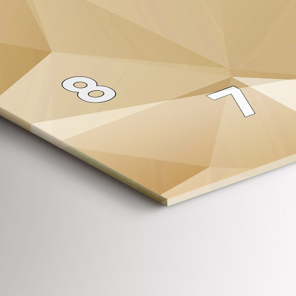 Ceas orizontale de perete din sticlă Abstracția triunghiurilor