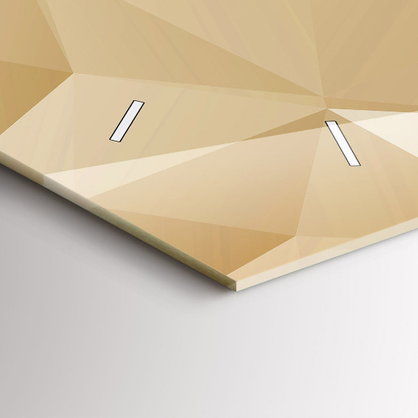 Ceas orizontale de perete din sticlă Abstracția triunghiurilor