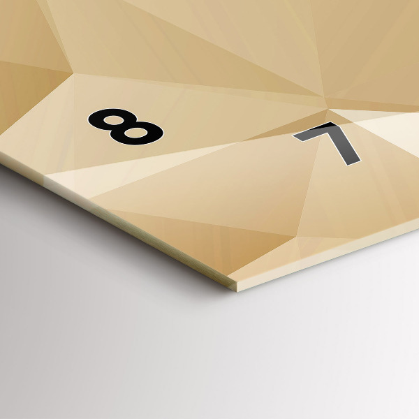 Ceas orizontale de perete din sticlă Abstracția triunghiurilor