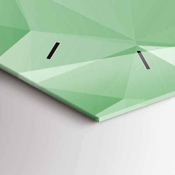 Ceas orizontale de perete din sticlă Abstracția triunghiurilor