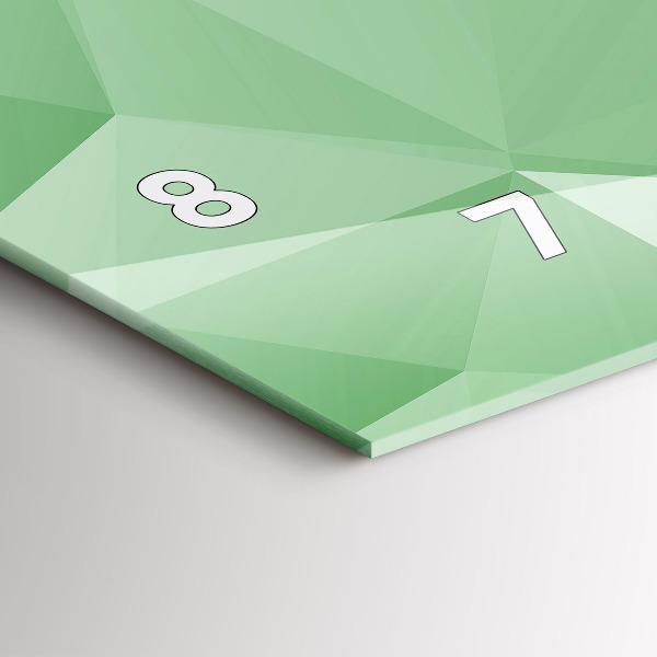 Ceas orizontale de perete din sticlă Abstracția triunghiurilor