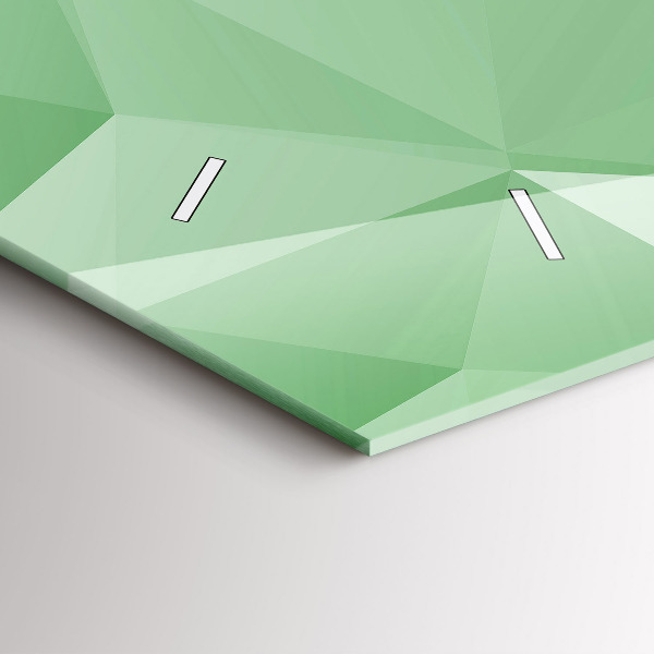 Ceas orizontale de perete din sticlă Abstracția triunghiurilor