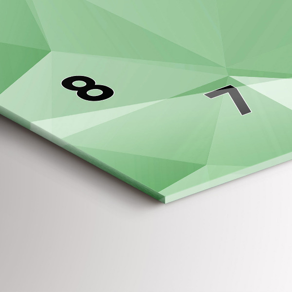 Ceas orizontale de perete din sticlă Abstracția triunghiurilor