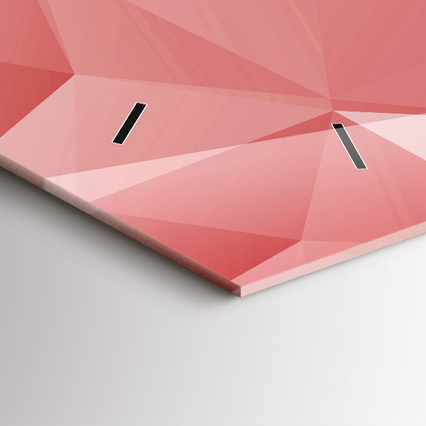 Ceas orizontale de perete din sticlă Abstracția triunghiurilor