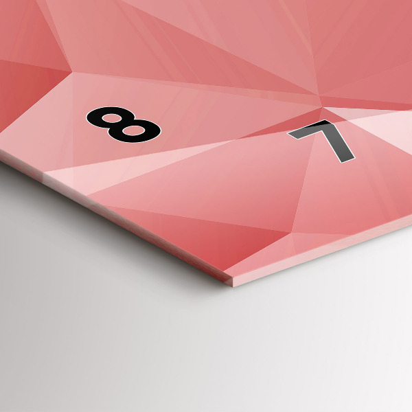 Ceas orizontale de perete din sticlă Abstracția triunghiurilor