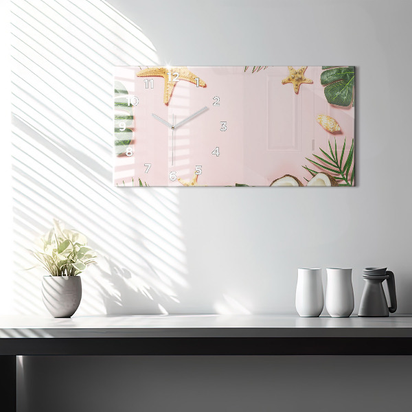 Ceas orizontale de perete din sticlă Dispoziție de vară