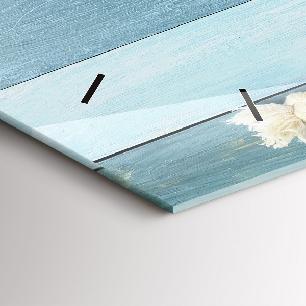 Ceas orizontale de perete din sticlă Scânduri în dungi și un papion