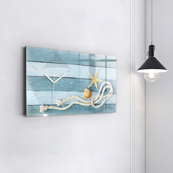 Ceas orizontale de perete din sticlă Scânduri în dungi și un papion