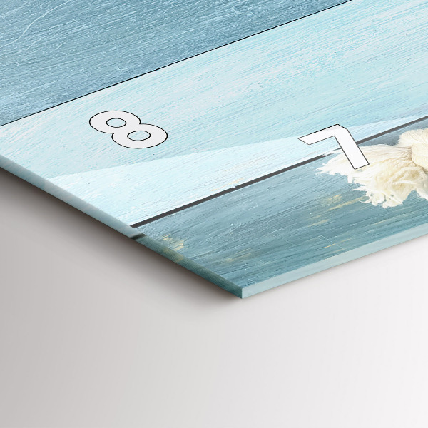 Ceas orizontale de perete din sticlă Scânduri în dungi și un papion