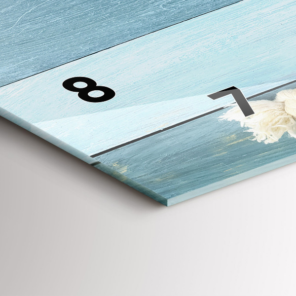 Ceas orizontale de perete din sticlă Scânduri în dungi și un papion