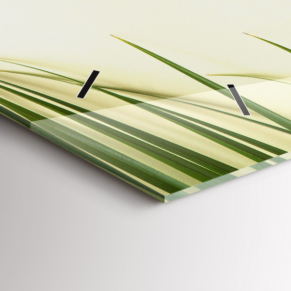 Ceas orizontale de perete din sticlă Monstera pleacă