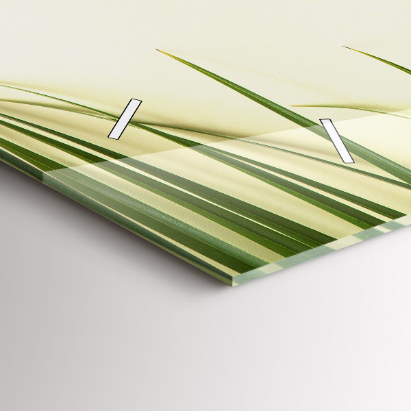 Ceas orizontale de perete din sticlă Monstera pleacă