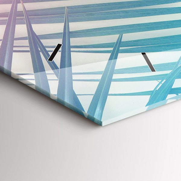 Ceas orizontale de perete din sticlă Palmier tropical