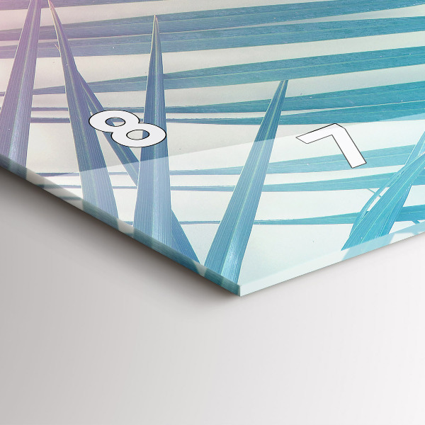 Ceas orizontale de perete din sticlă Palmier tropical