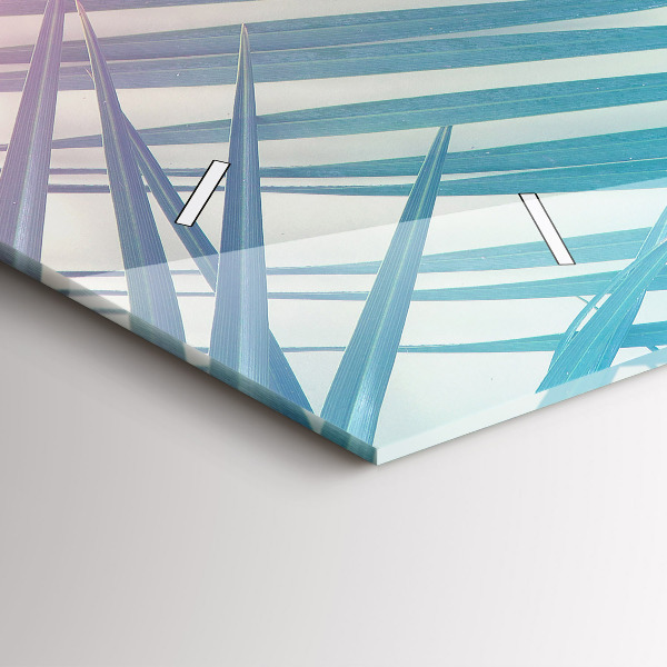 Ceas orizontale de perete din sticlă Palmier tropical