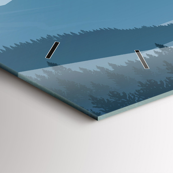 Ceas orizontale de perete din sticlă Peisaj montan