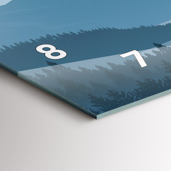 Ceas orizontale de perete din sticlă Peisaj montan