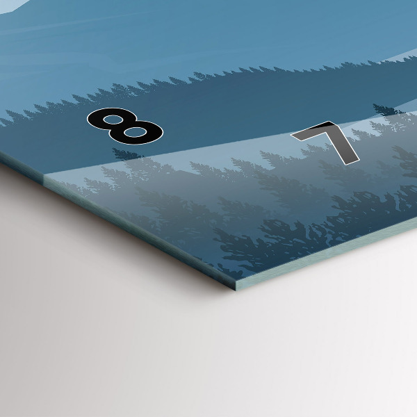 Ceas orizontale de perete din sticlă Peisaj montan