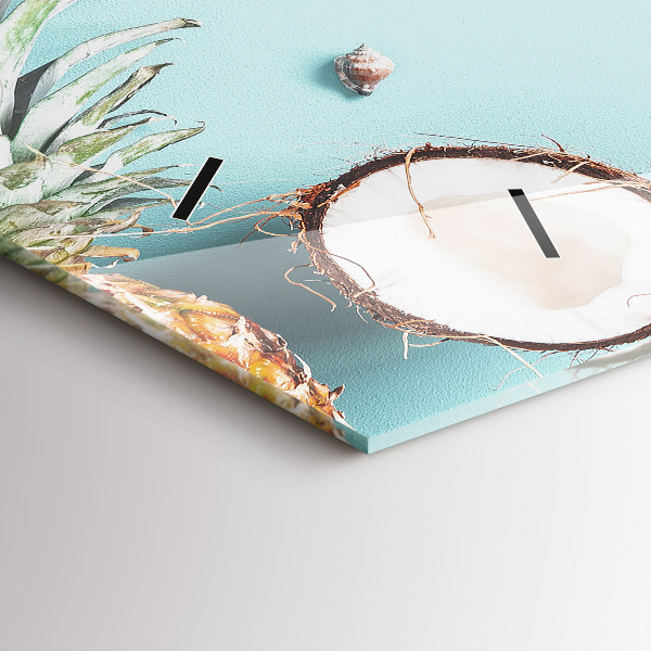 Ceas orizontale de perete din sticlă Compoziție de vară