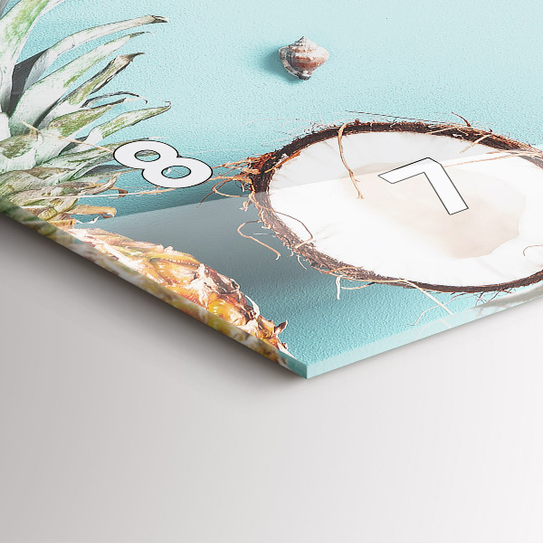 Ceas orizontale de perete din sticlă Compoziție de vară