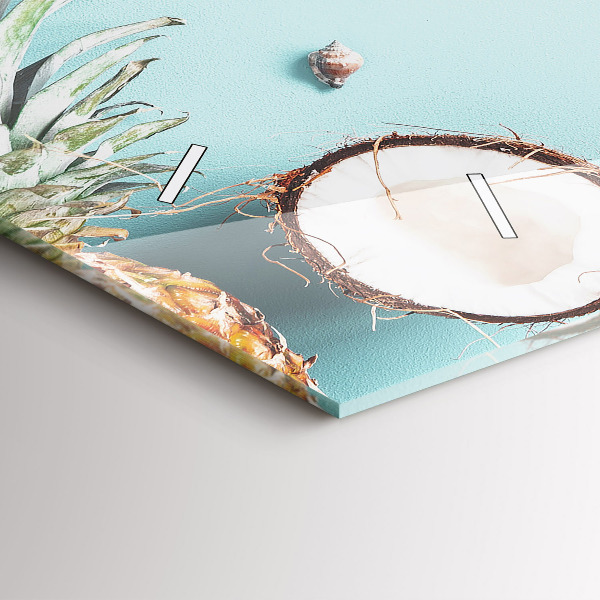 Ceas orizontale de perete din sticlă Compoziție de vară