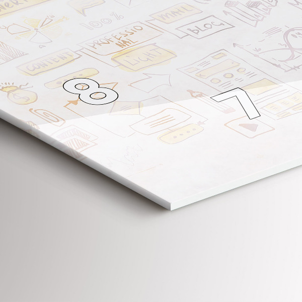 Ceas orizontale de perete din sticlă Abstracția creierului