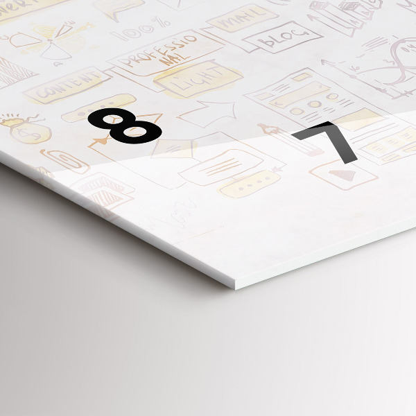 Ceas orizontale de perete din sticlă Abstracția creierului