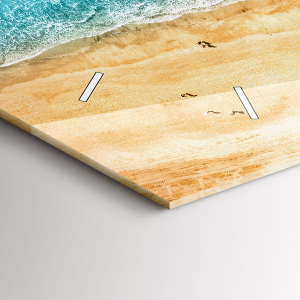 Ceas orizontale de perete din sticlă Oameni de pe plajă