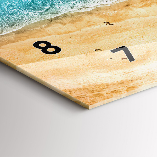 Ceas orizontale de perete din sticlă Oameni de pe plajă