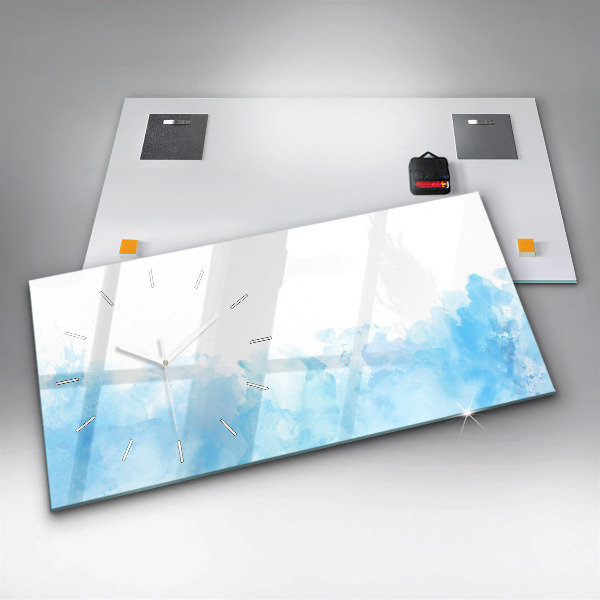 Ceas orizontale de perete din sticlă Pete pictate