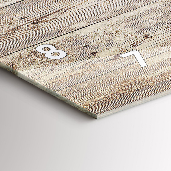 Ceas orizontale de perete din sticlă Panouri din lemn