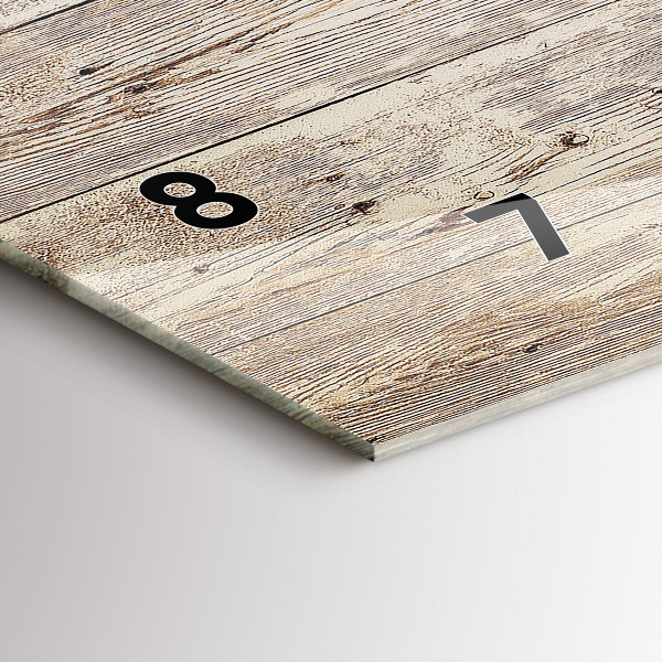 Ceas orizontale de perete din sticlă Panouri din lemn