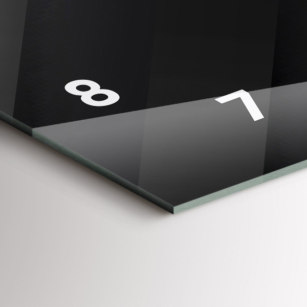 Ceas orizontale de perete din sticlă Model de perete întunecat