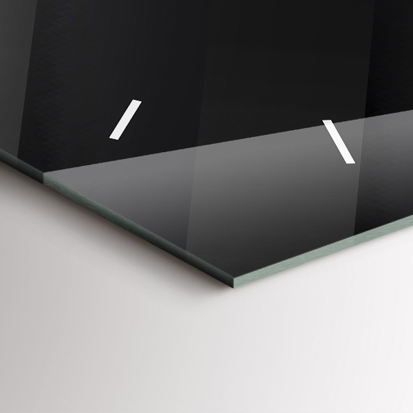 Ceas orizontale de perete din sticlă Model de perete întunecat