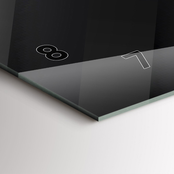 Ceas orizontale de perete din sticlă Model de perete întunecat