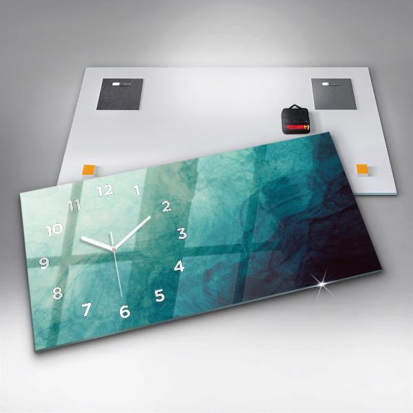 Ceas orizontale de perete din sticlă Abstracția adâncimii