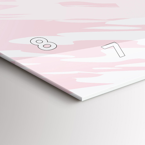 Ceas orizontale de perete din sticlă Abstracția pastelului