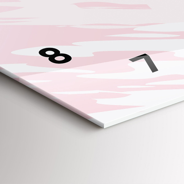 Ceas orizontale de perete din sticlă Abstracția pastelului