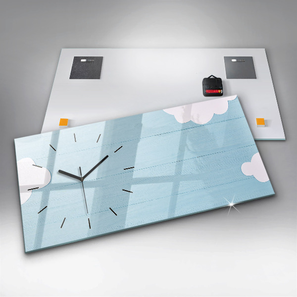 Ceas orizontale de perete din sticlă Tabla pentru copii