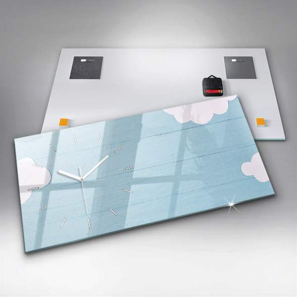 Ceas orizontale de perete din sticlă Tabla pentru copii