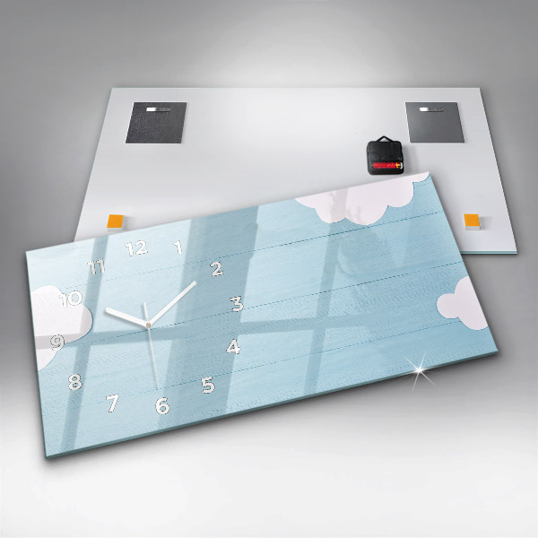 Ceas orizontale de perete din sticlă Tabla pentru copii