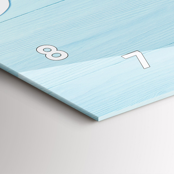 Ceas orizontale de perete din sticlă Tabla pentru copii