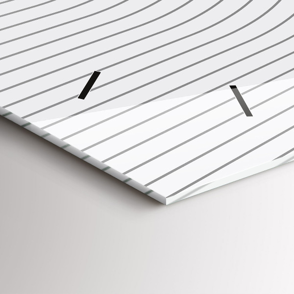 Ceas orizontale de perete din sticlă Linii abstracte