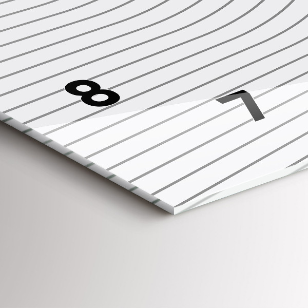 Ceas orizontale de perete din sticlă Linii abstracte