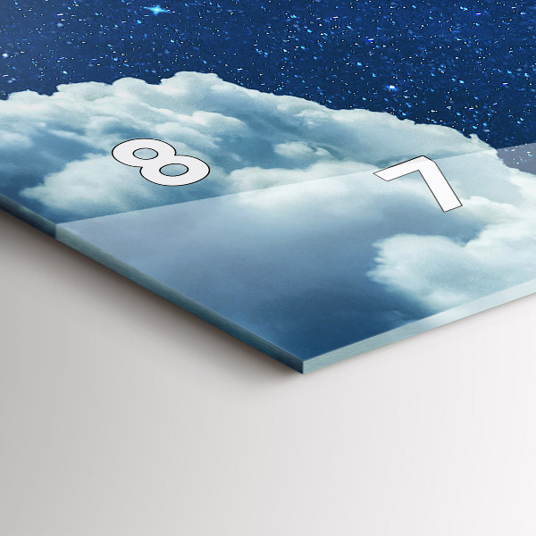 Ceas orizontale de perete din sticlă cerul de noapte