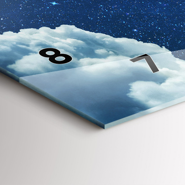 Ceas orizontale de perete din sticlă cerul de noapte