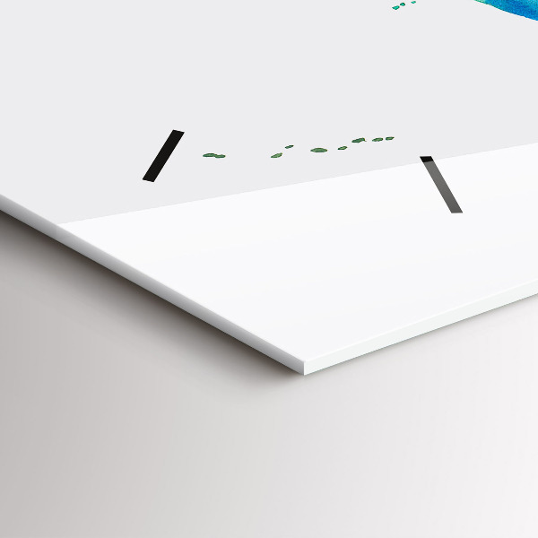 Ceas orizontale de perete din sticlă Harta lumii acuarela