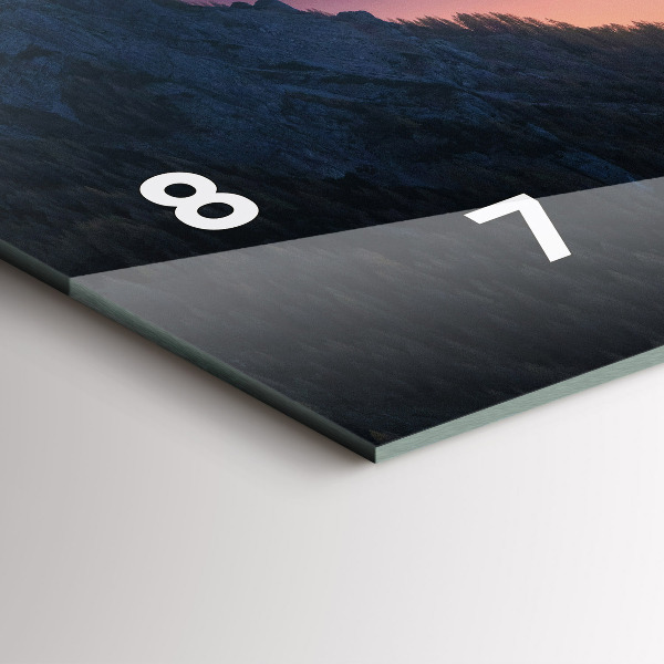 Ceas orizontale de perete din sticlă Peisaj de vârfuri muntoase