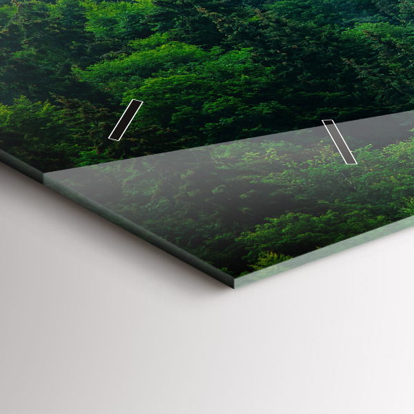 Ceas orizontale de perete din sticlă Pădure cețoasă