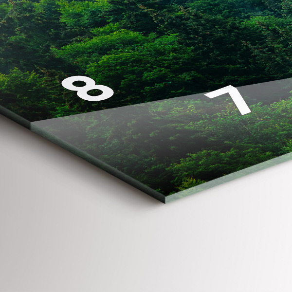 Ceas orizontale de perete din sticlă Pădure cețoasă